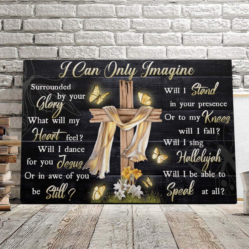 Christian I Can Only Imagine Canvas Wall Art Cross And Butterfly Christian I Can Only Imagine Canvas Wall Art Cross And Butterfly
