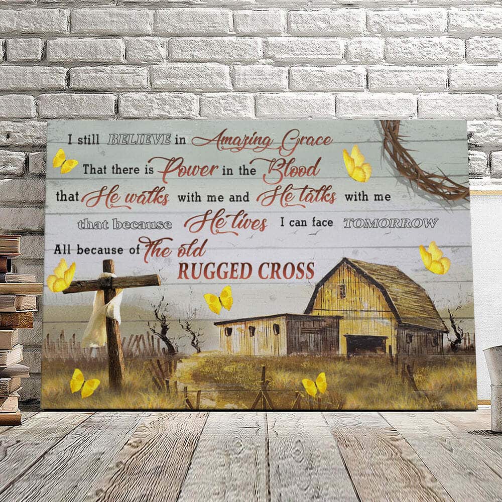 I Still Believe In Amazing Grace Butterfly Cross Canvas Wall Art I Still Believe In Amazing Grace Butterfly Cross Canvas Wall Art