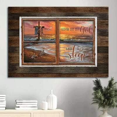 Amazing Beach Give It To God And Go To Sleep Canvas Wall Art