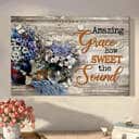 Amazing Grace How Sweet The Sound Daisy Butterfly Canvas Wall Art