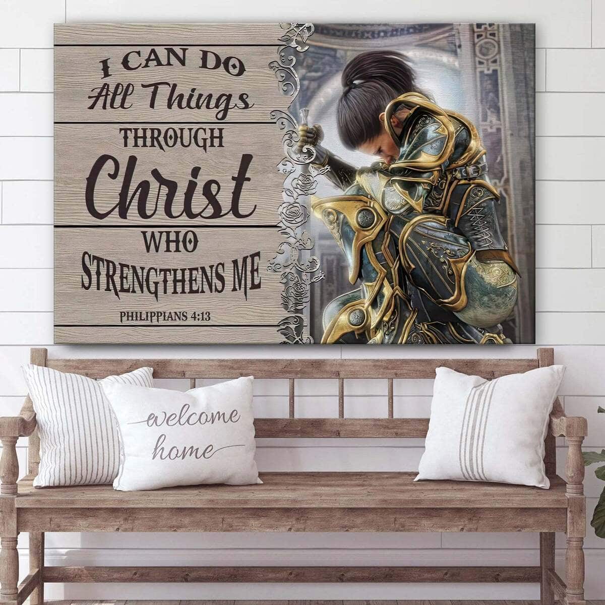 Christian Warrior I Can Do All Things Through Christ Philippians 4:13 Canvas Wall Art Christian Warrior I Can Do All Things Through Christ Philippians 4:13 Canvas Wall Art