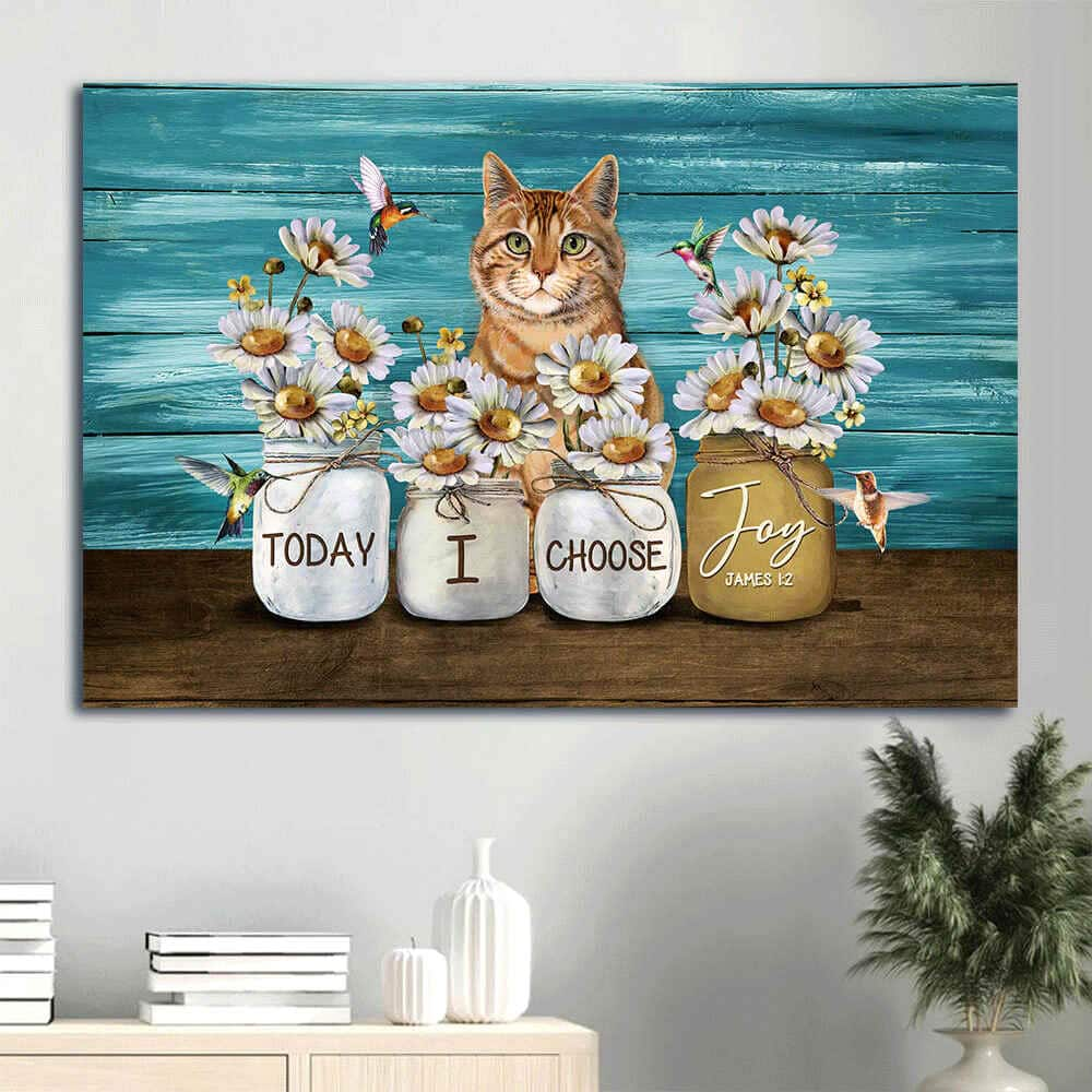 Awesome Daisy Vase James 1:2 Today I Choose Joy Canvas Wall Art