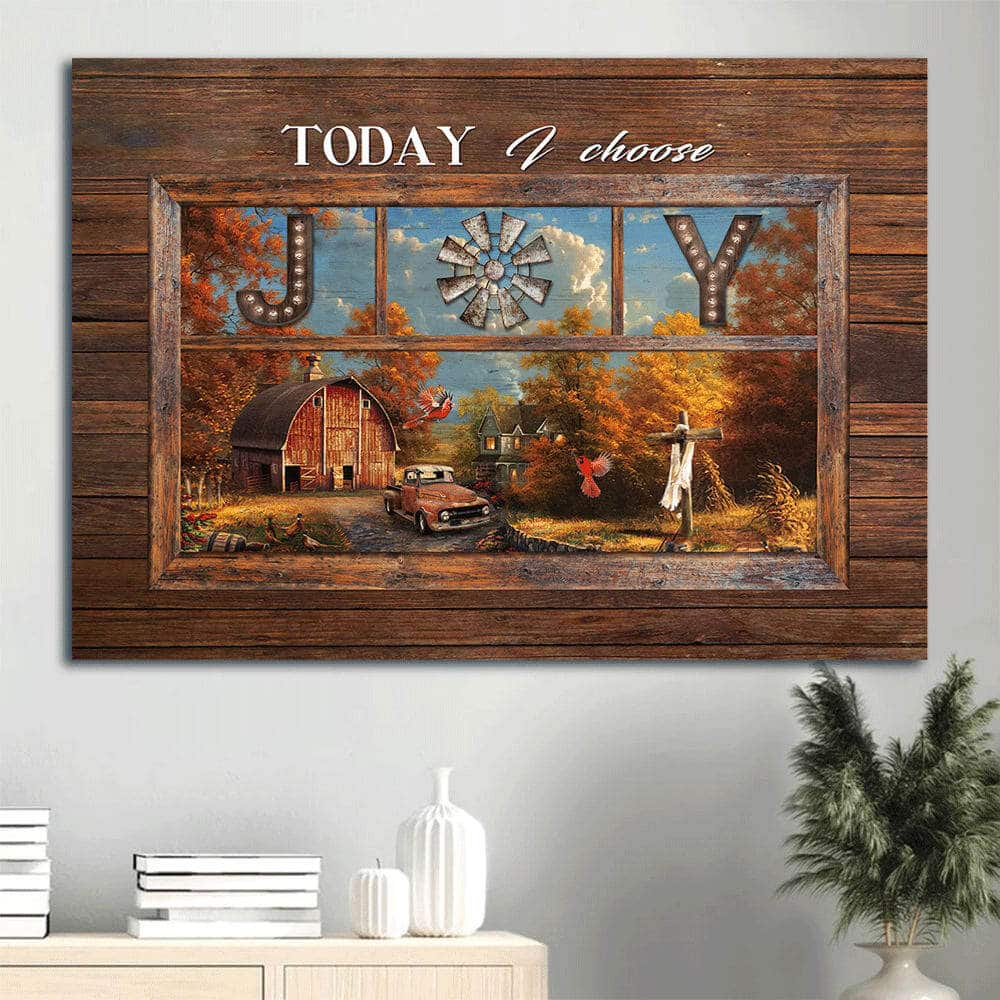 Autumn Forest James 1:2 Today I Choose Joy Canvas Wall Art