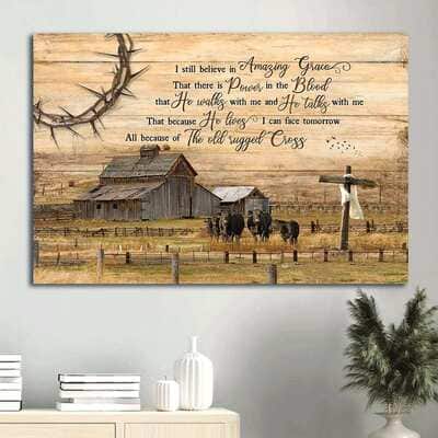 Vintage I Still Believe In Amazing Grace That There Is Power In The Blood Canvas Wall Art