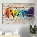 Alluring Bird God Says You Are Canvas Wall Art