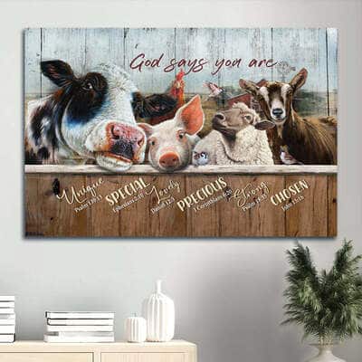 Dairy Cow God Says You Are Canvas Wall Art