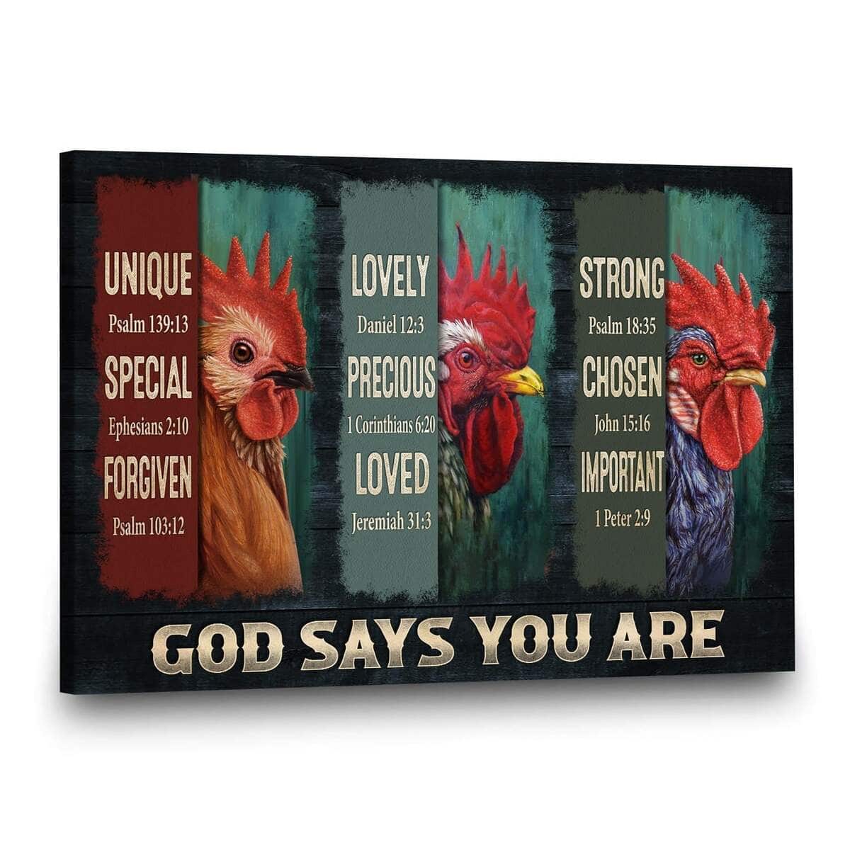 Chicken God Says You Are Canvas Wall Art