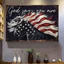 Horse America Flag God Says You Are Canvas Wall Art Horse America Flag God Says You Are Canvas Wall Art