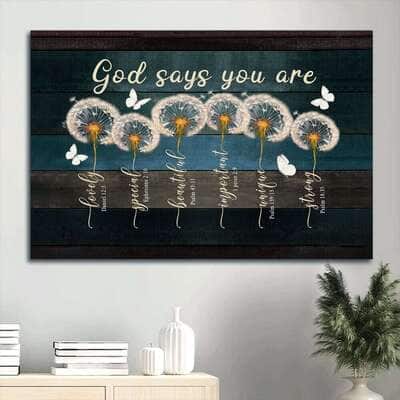 Beautiful Dandelion Butterfly God Says You Are Canvas Wall Art