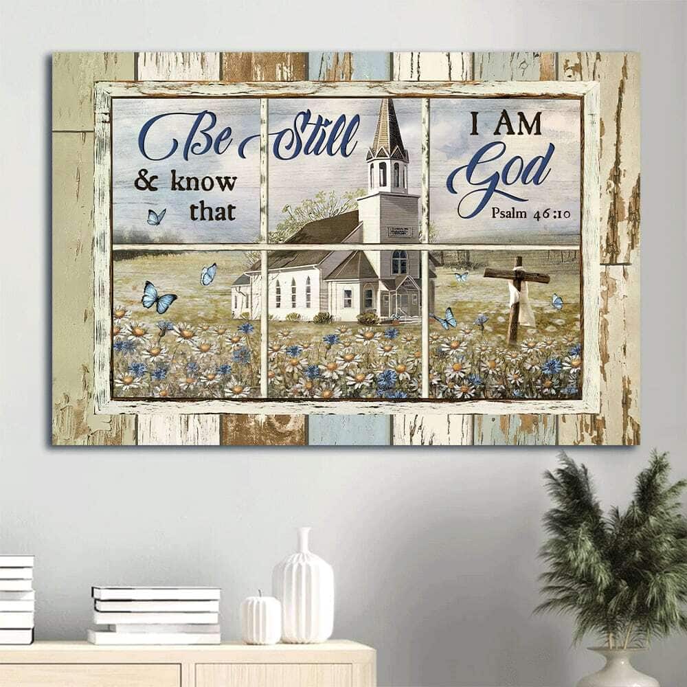 Daisy Garden Old Ruggred Cross Be Still And Know That I Am God Canvas Wall Art Daisy Garden Old Ruggred Cross Be Still And Know That I Am God Canvas Wall Art