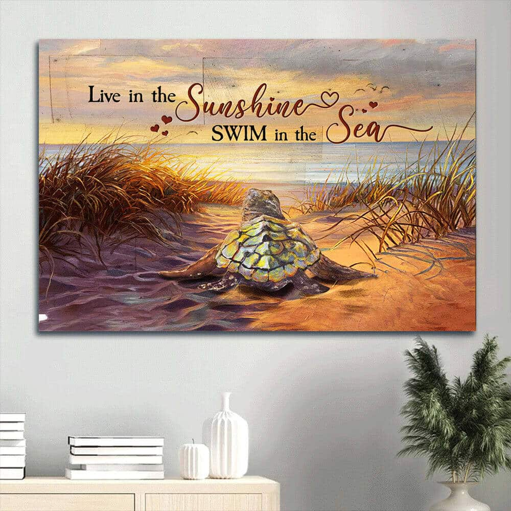 Live In The Sunshine Swim In The Sea Canvas Wall Art