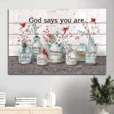 God Says You Are Unique Special Lovely Canvas Wall Art