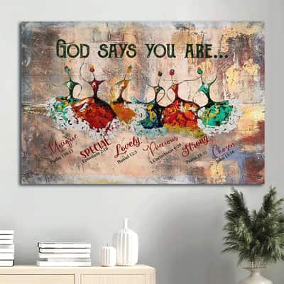 Ballerina God Says You Are Canvas Wall Art