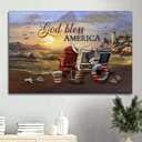 Sunrise Seagull God Bless America Canvas Wall Art