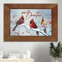 Beautiful Cardinal White Snow Red Cranberry Just Breathe Canvas Wall Art