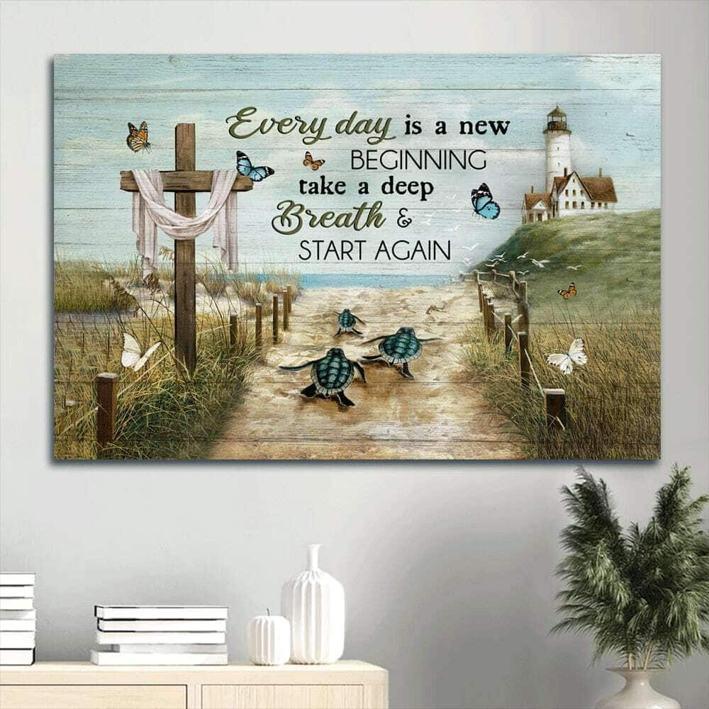 Everyday Is A New Beginning Take A Deep Breath And Start Again Canvas Wall Art