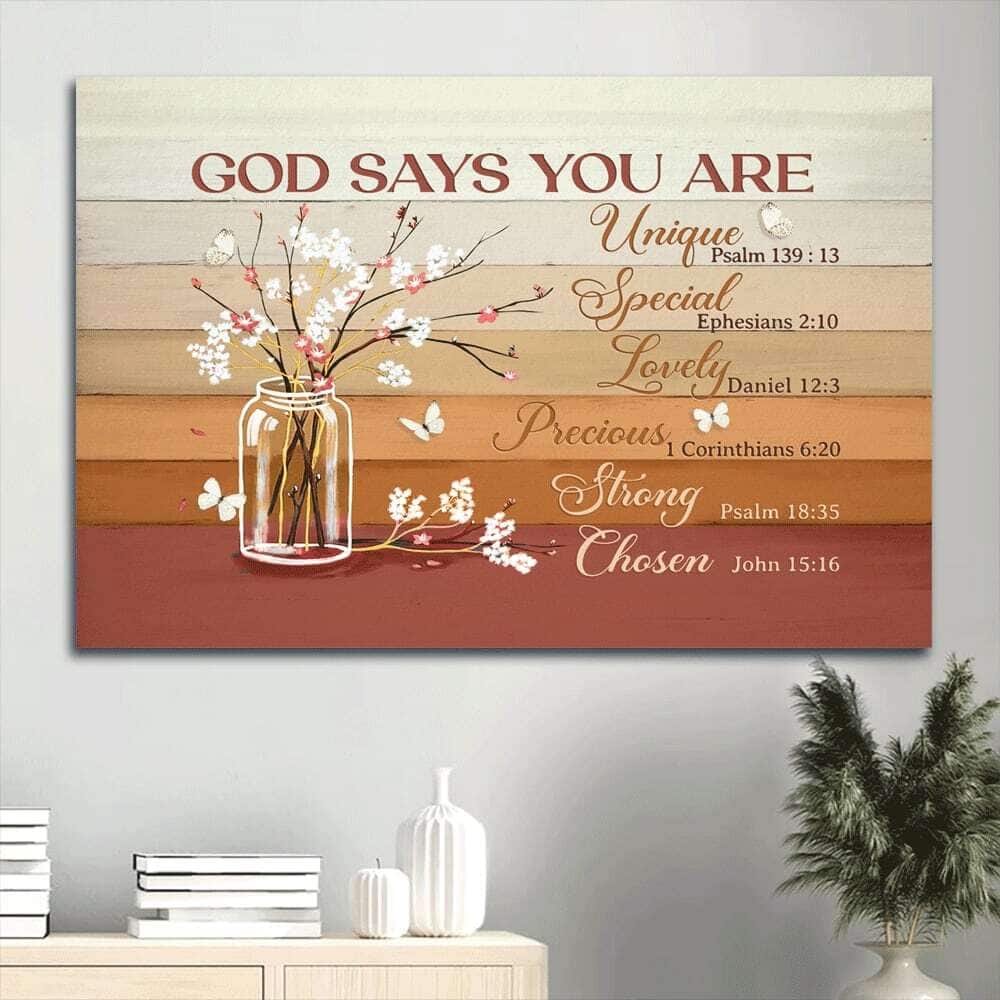 Baby Cotton Flower White Butterfly God Says You Are Canvas Wall Art Baby Cotton Flower White Butterfly God Says You Are Canvas Wall Art