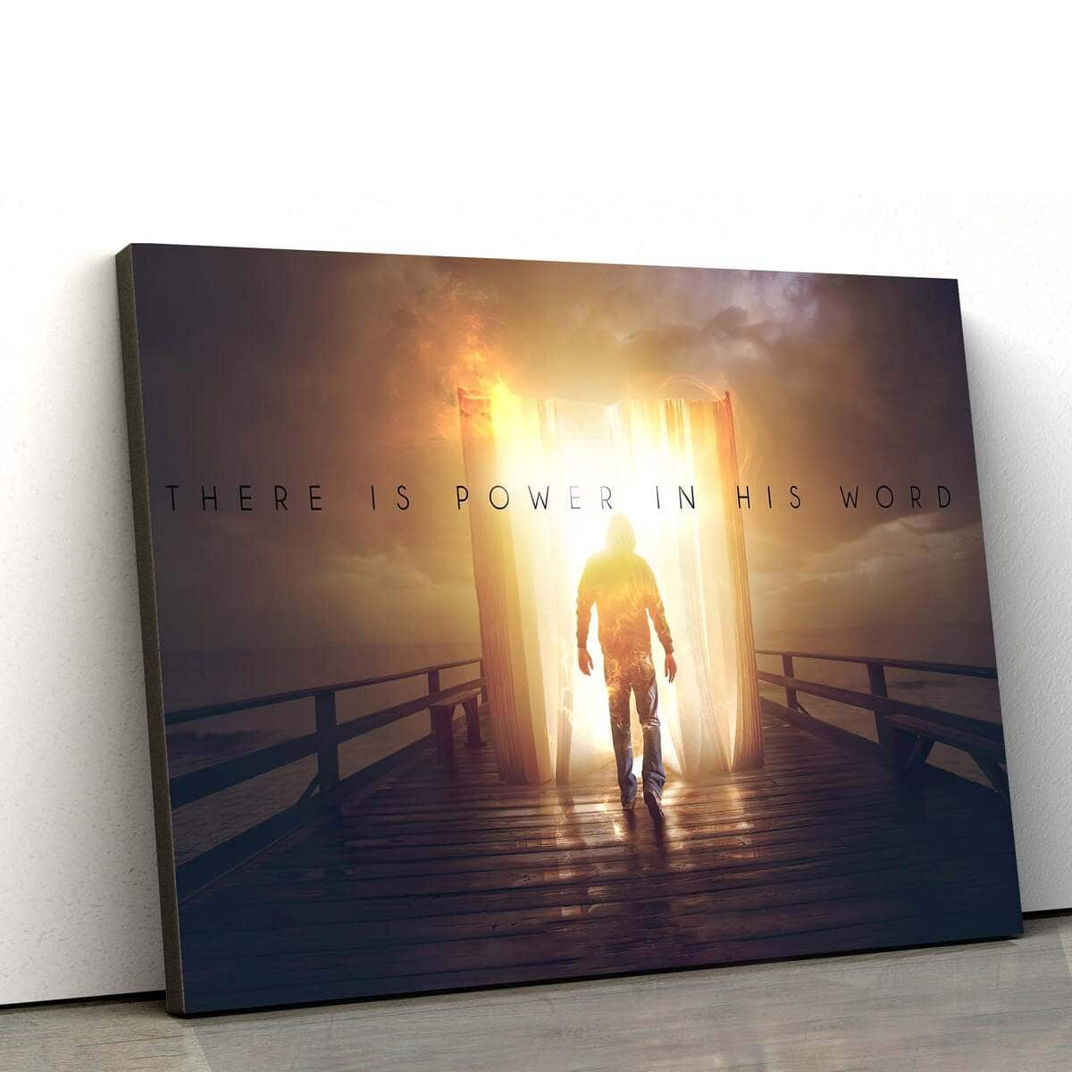 There Is Power In His Word Christian Canvas Wall Art