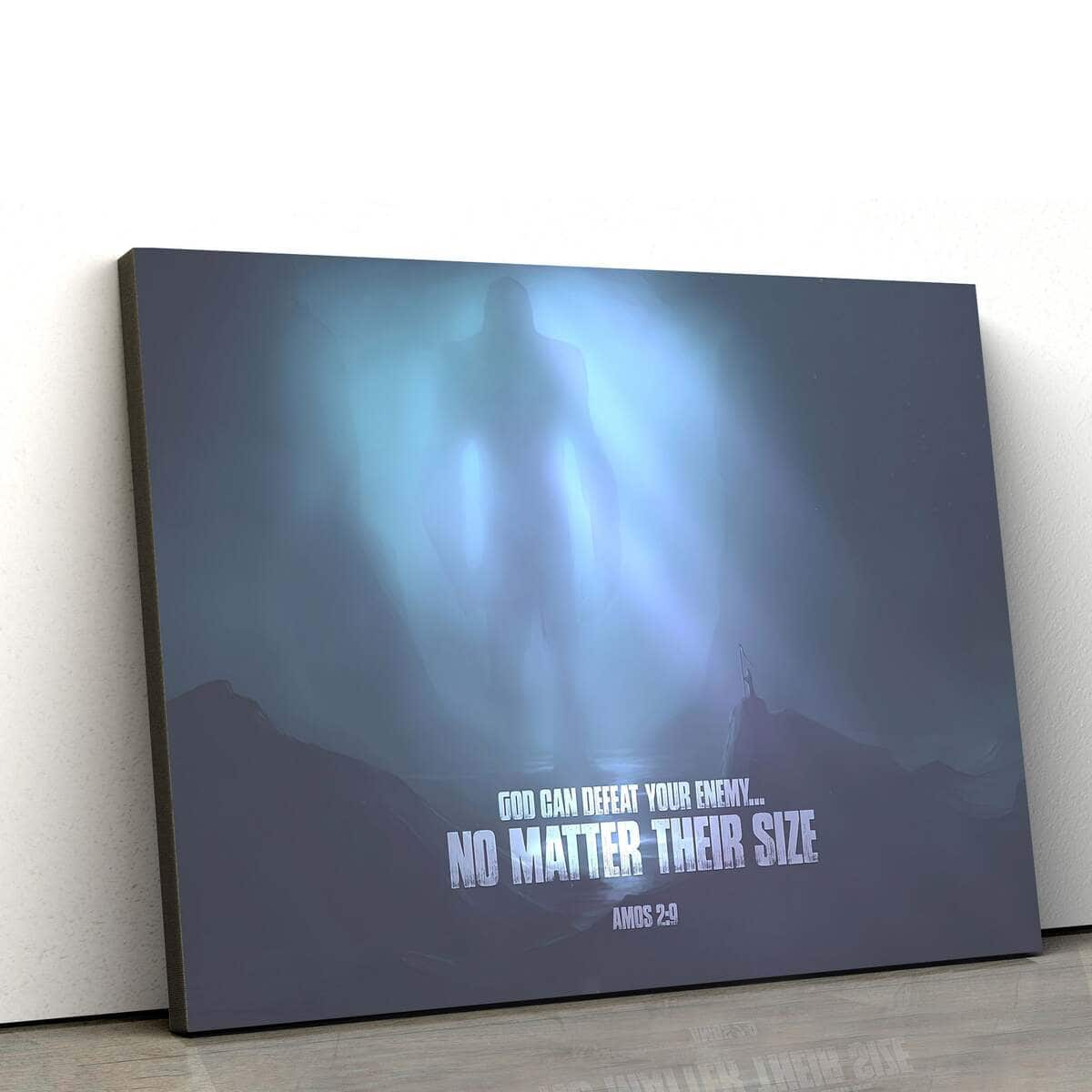 God Can Defeat Your Enemy No Matter Their Size Christian Canvas Wall Art