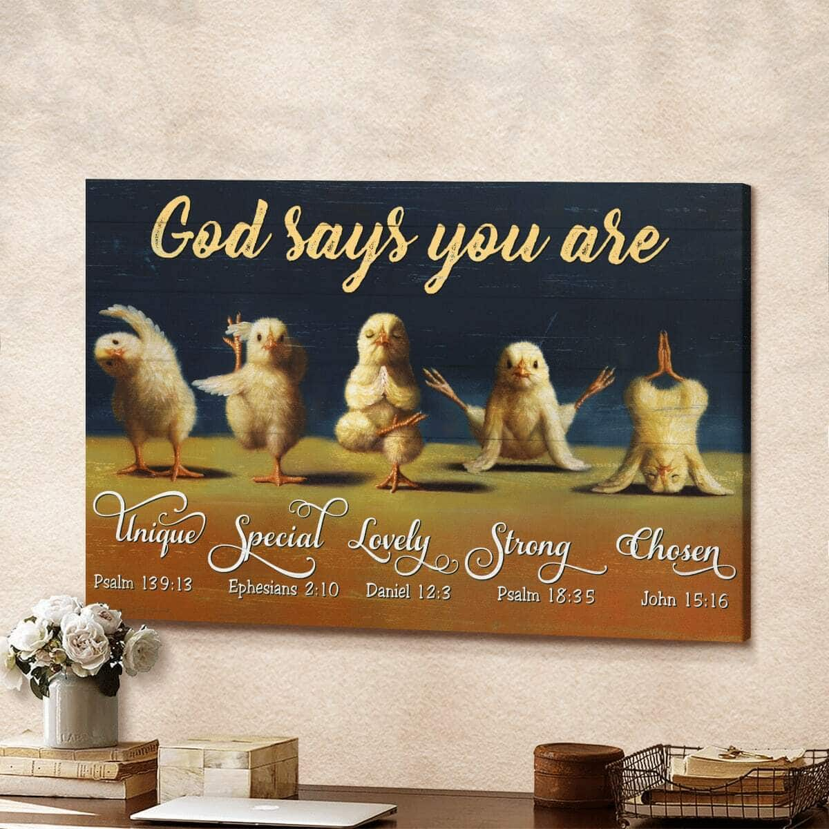 Funny Religious God Says You Are Bible Verse Canvas Wall Art