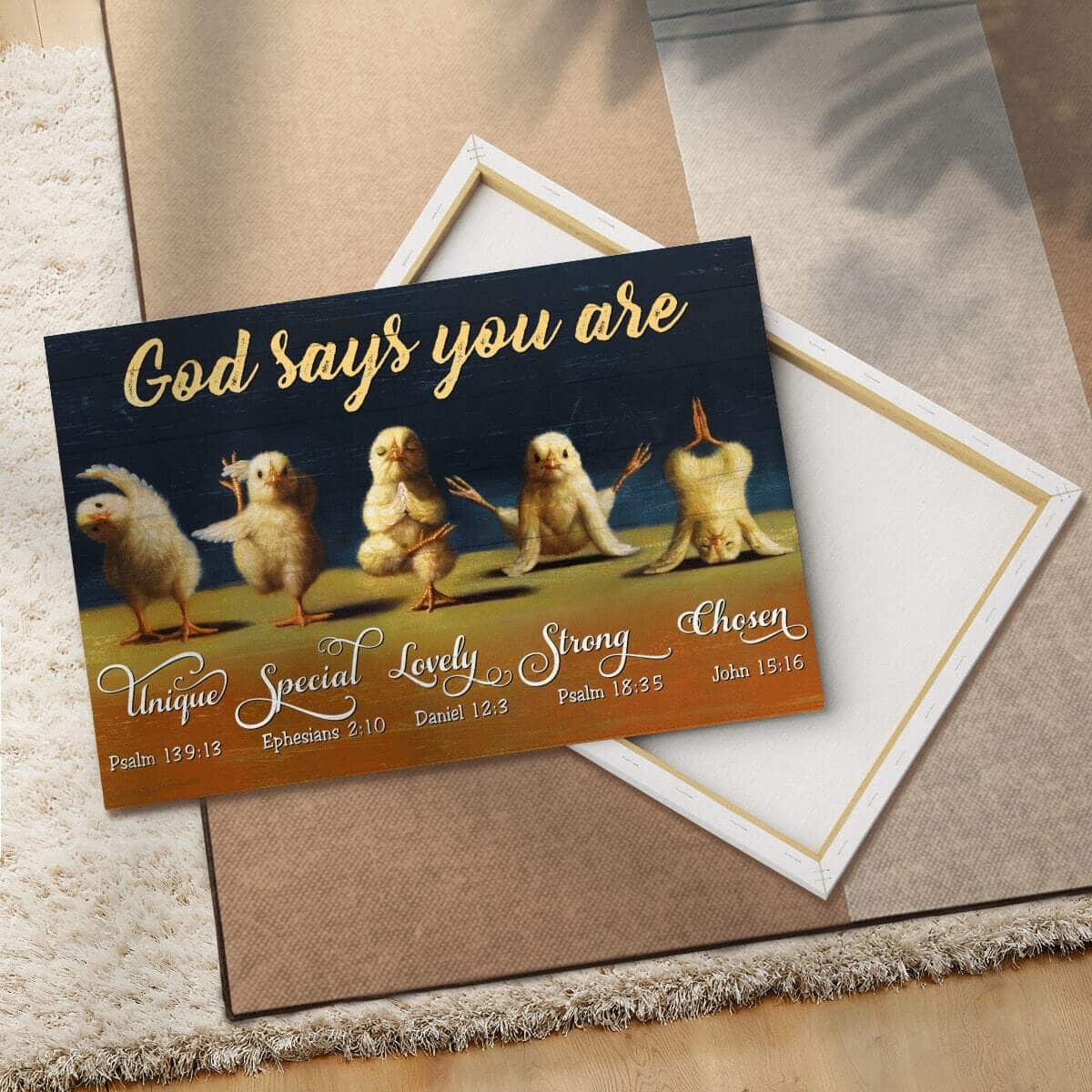 Funny Religious God Says You Are Bible Verse Canvas Wall Art