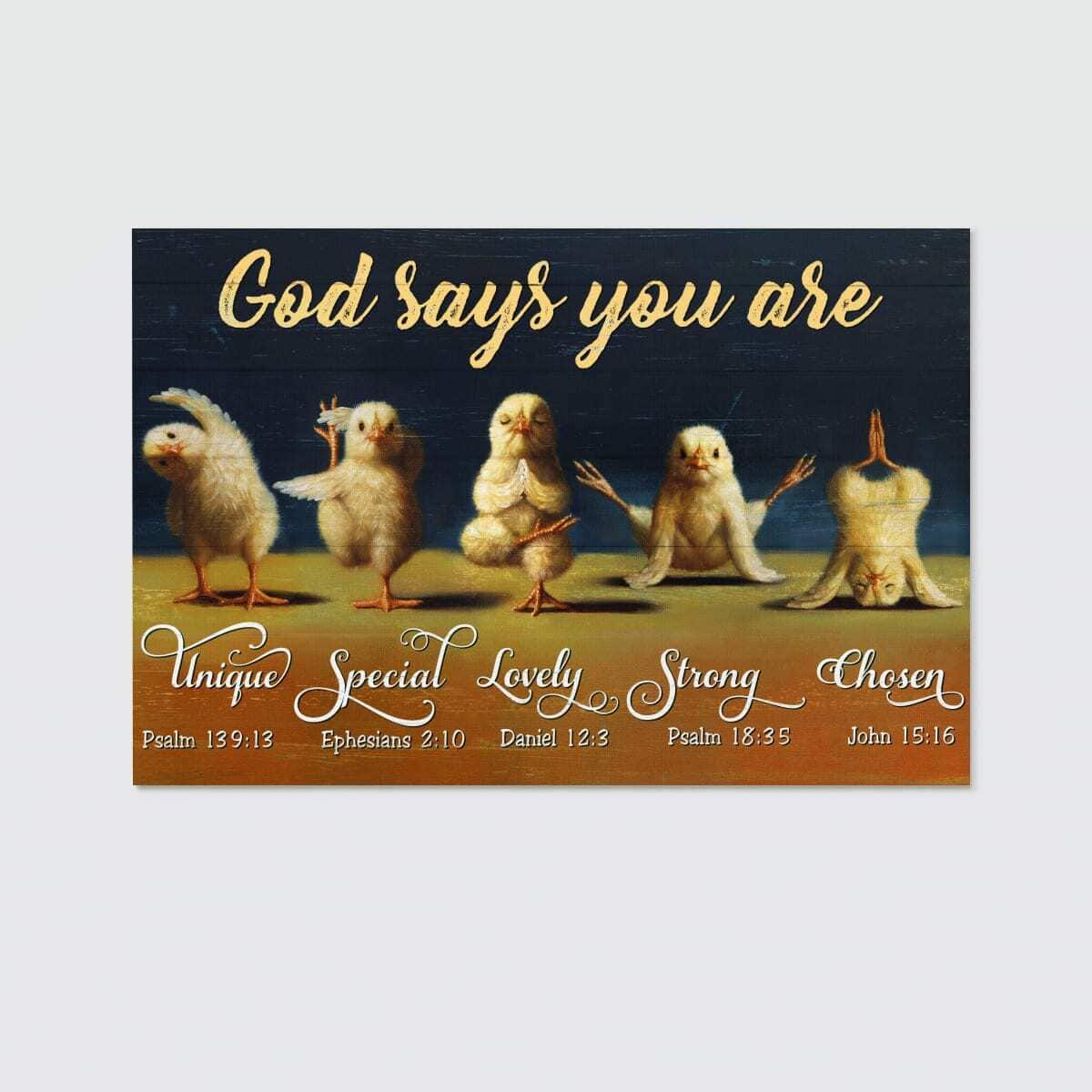 Funny Religious God Says You Are Bible Verse Canvas Wall Art