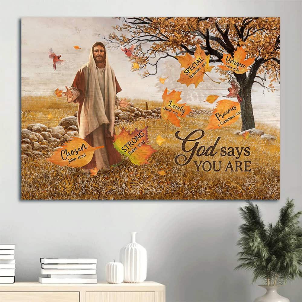 Jesus God Says You Are Religious Canvas Wall Art