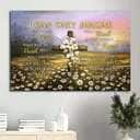 Cross Daisy Field Colorful Sunset I Can Only Imagine Canvas Wall Art
