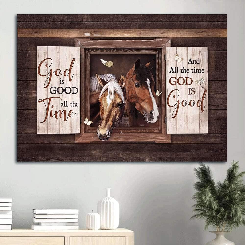 Horse God Is Good All The Time Canvas Wall Art