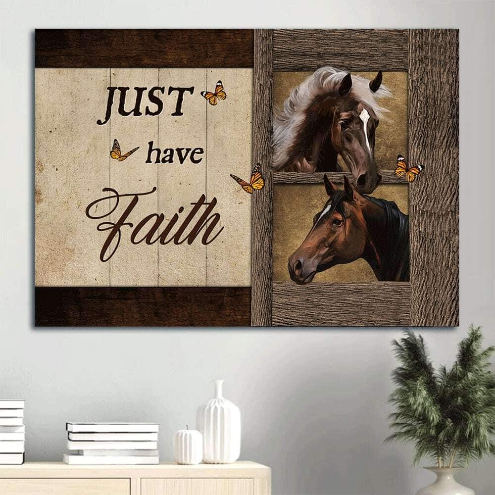 Horse Just Have Faith Believers Canvas Wall Art