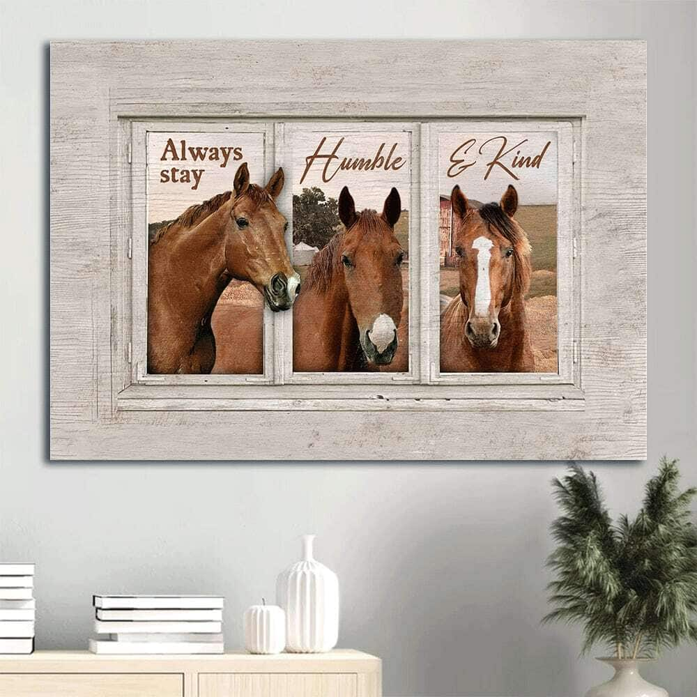 Christian Horse Always Stay Humble And Kind Canvas Wall Art