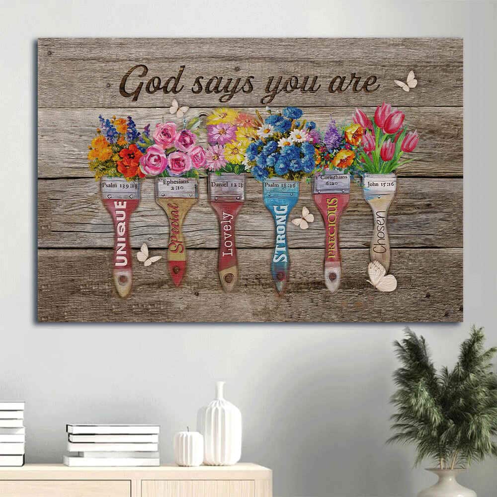 Flower Colorful Paintbrush God Says You Are Canvas Wall Art Flower Colorful Paintbrush God Says You Are Canvas Wall Art