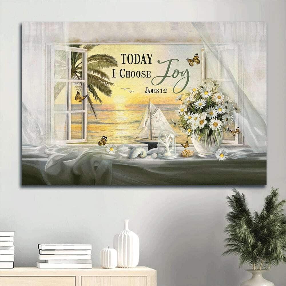 Beautiful Day Sunset Today I Choose Joy Canvas Wall Art Beautiful Day Sunset Today I Choose Joy Canvas Wall Art
