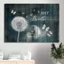 Dandelion Butterfly Just Breathe Canvas Wall Art Dandelion Butterfly Just Breathe Canvas Wall Art