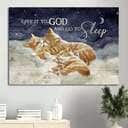 Brown Cat Give It To God And Go To Sleep Canvas Wall Art
