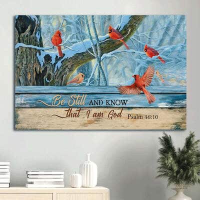 Cardinal Be Still And Know That I Am God Canvas Wall Art