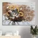Cat Sunflower James 1:2 Today I Choose Joy Canvas Wall Art Cat Sunflower James 1:2 Today I Choose Joy Canvas Wall Art