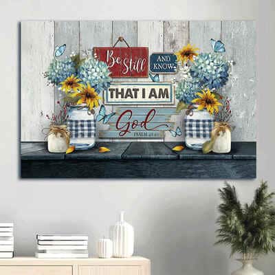 Yellow Daisy Be Still And Know That I Am God Canvas Wall Art