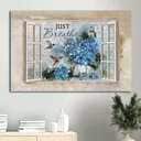 Blue Hydrangea Green Hummingbird Just Breathe Canvas Wall Art Blue Hydrangea Green Hummingbird Just Breathe Canvas Wall Art