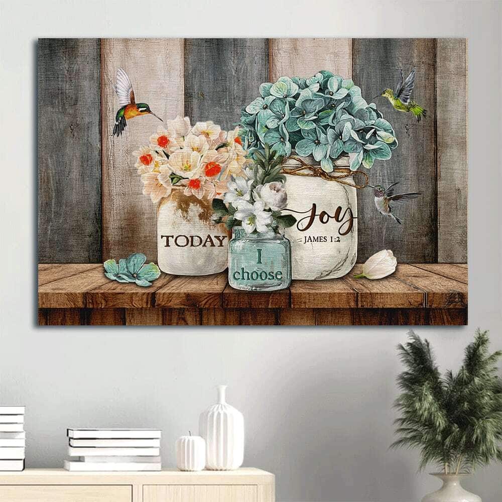 Hydrangea James 1:2 Today I Choose Joy Canvas Wall Art Hydrangea James 1:2 Today I Choose Joy Canvas Wall Art