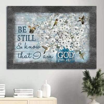 Bible Verse Hummingbird Be Still & Know That I Am God Canvas Wall Art