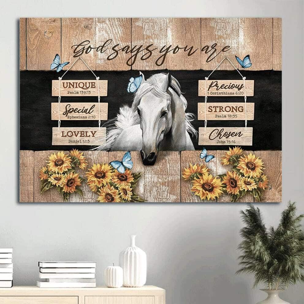 Horse Sunflower God Says You Are Canvas Wall Art Horse Sunflower God Says You Are Canvas Wall Art