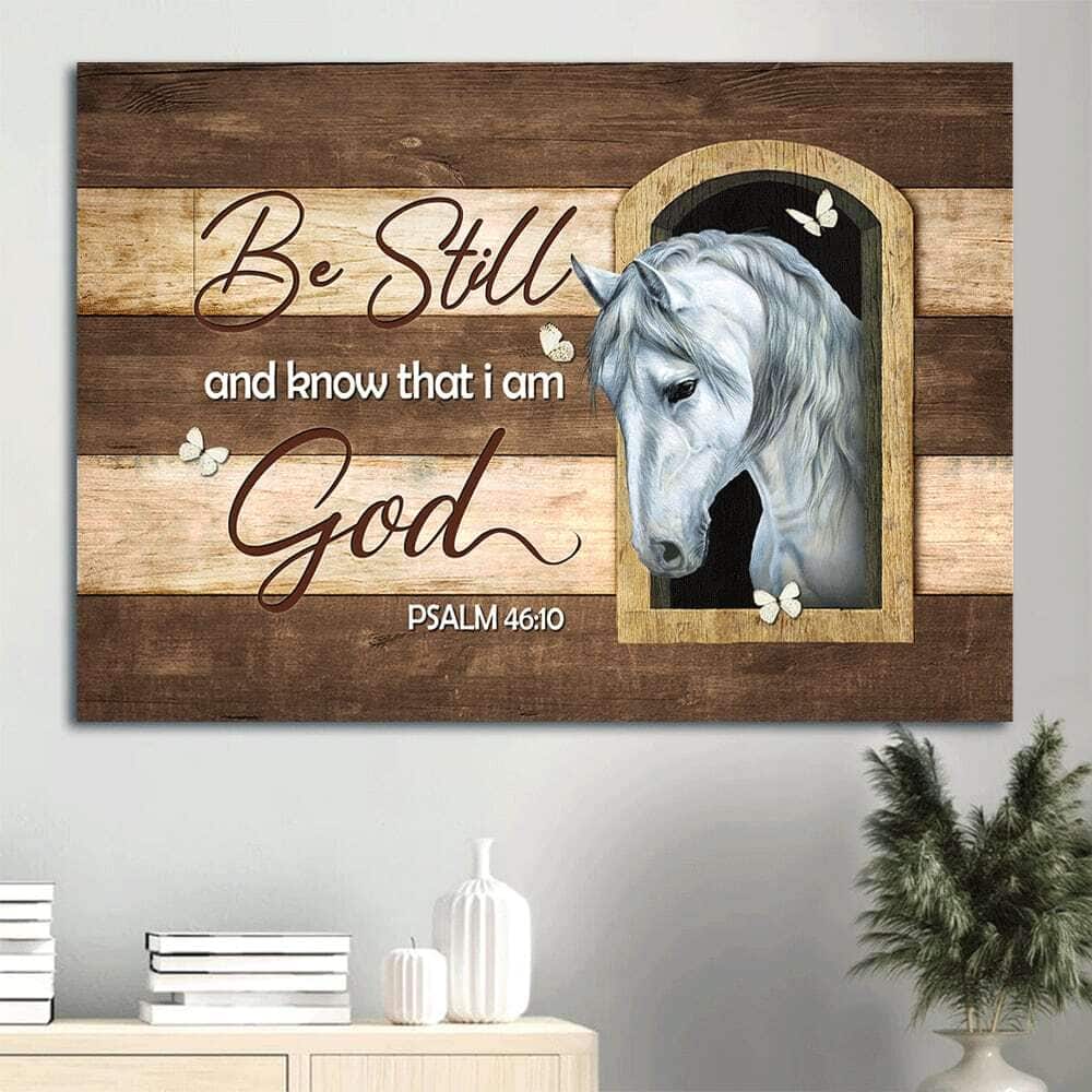 White Horse Be Still And Know That I Am God Canvas Wall Art White Horse Be Still And Know That I Am God Canvas Wall Art
