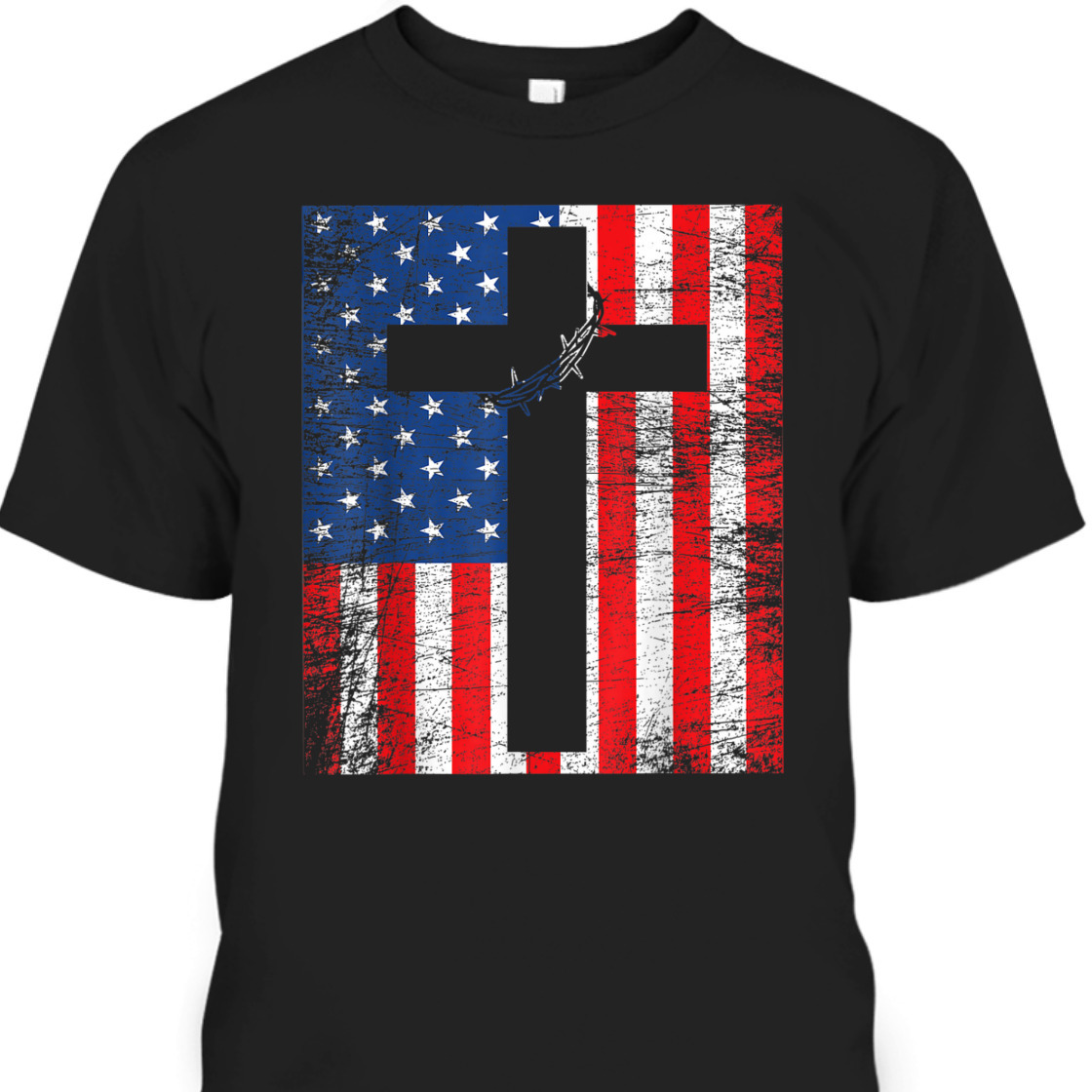 4th Of July Independence Day T-Shirt American Flag With Cross Jesus Stripes Patriotic Christian 4th Of July Independence Day T-Shirt American Flag With Cross Jesus Stripes Patriotic Christian