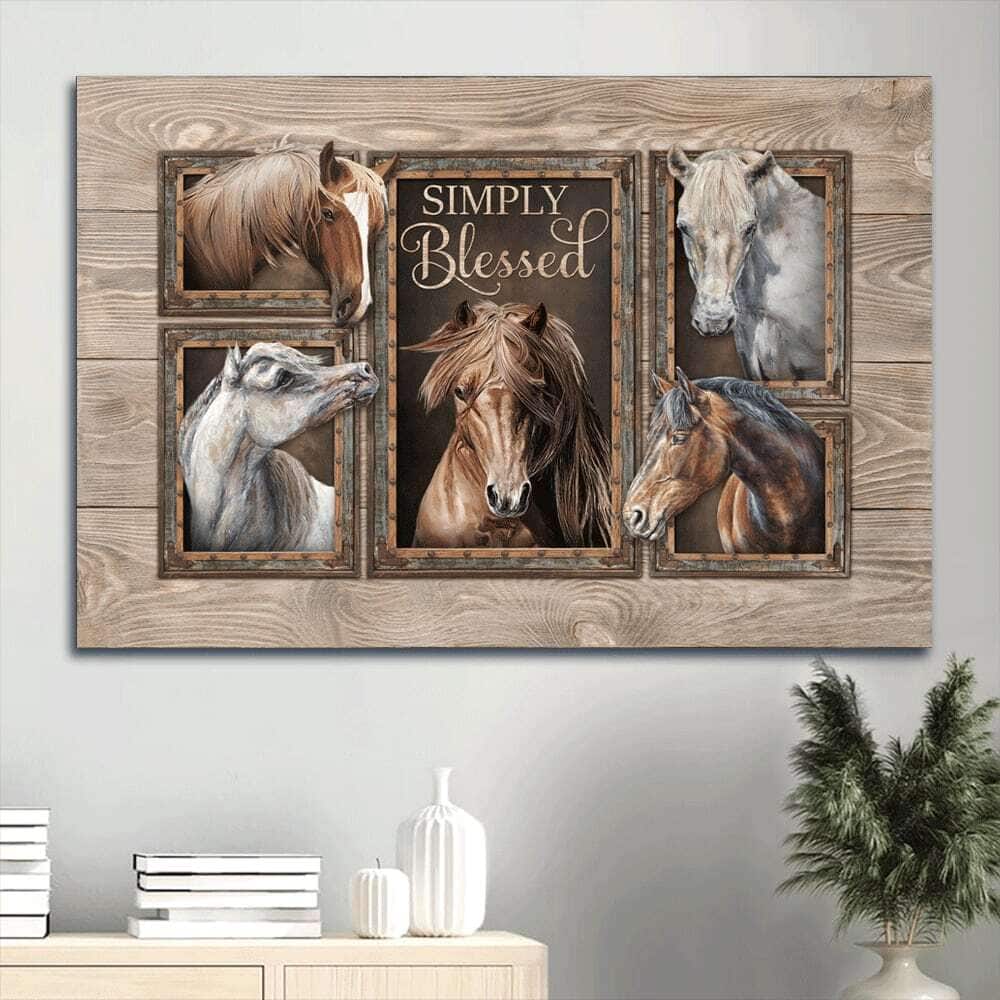 Christian Simply Blessed Canvas Wall Art Horse Christian Simply Blessed Canvas Wall Art Horse