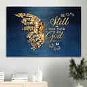 Golden Butterfly Bible Verse Be Still And Know That I Am God Canvas Wall Art
