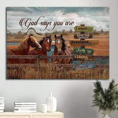 Horses God Says You Are Canvas Wall Art Unique Special Lovely