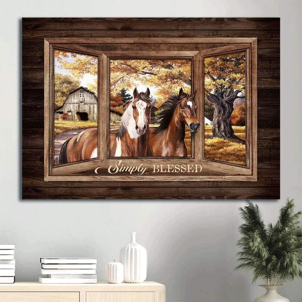 Horse Autumn Forest Simply Blessed Canvas Wall Art Horse Autumn Forest Simply Blessed Canvas Wall Art