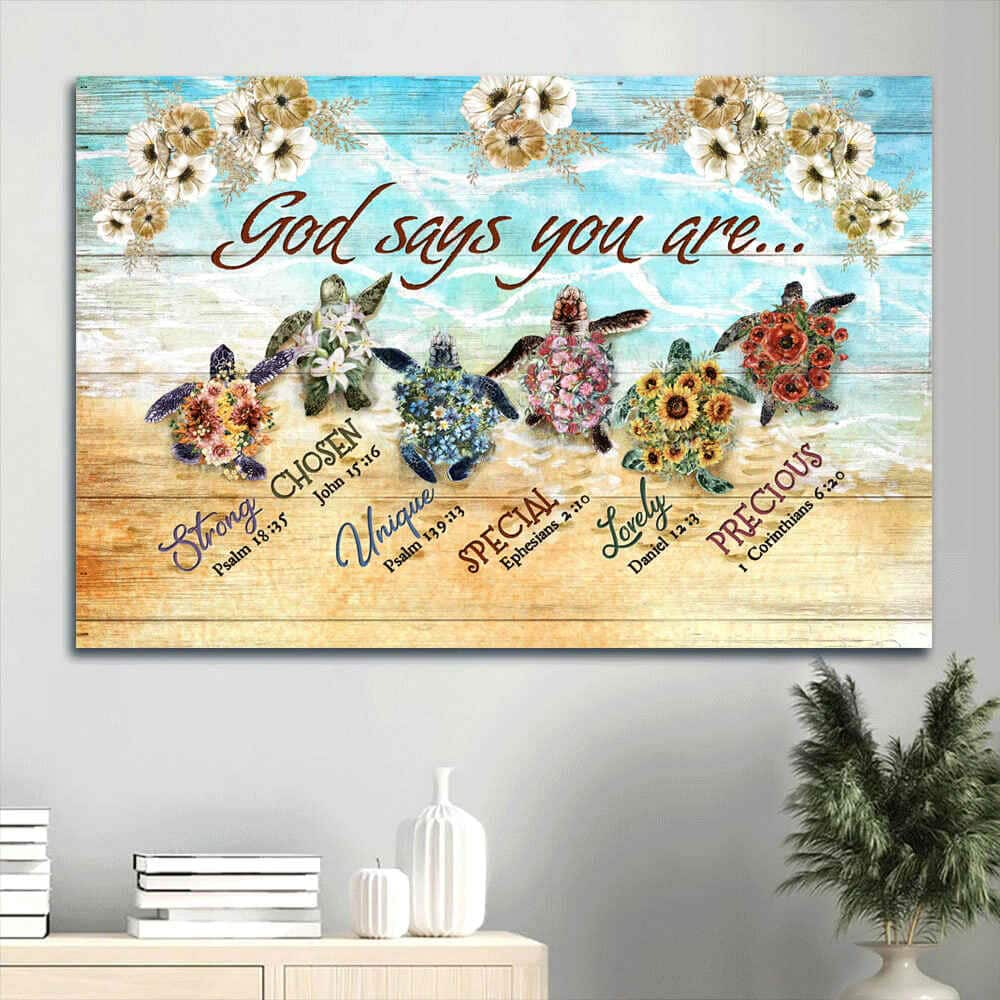 Bible Verse God Says You Are Lovely Canvas Wall Art