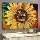 Beautiful Sunflower God Says You Are Canvas Wall Art Beautiful Sunflower God Says You Are Canvas Wall Art